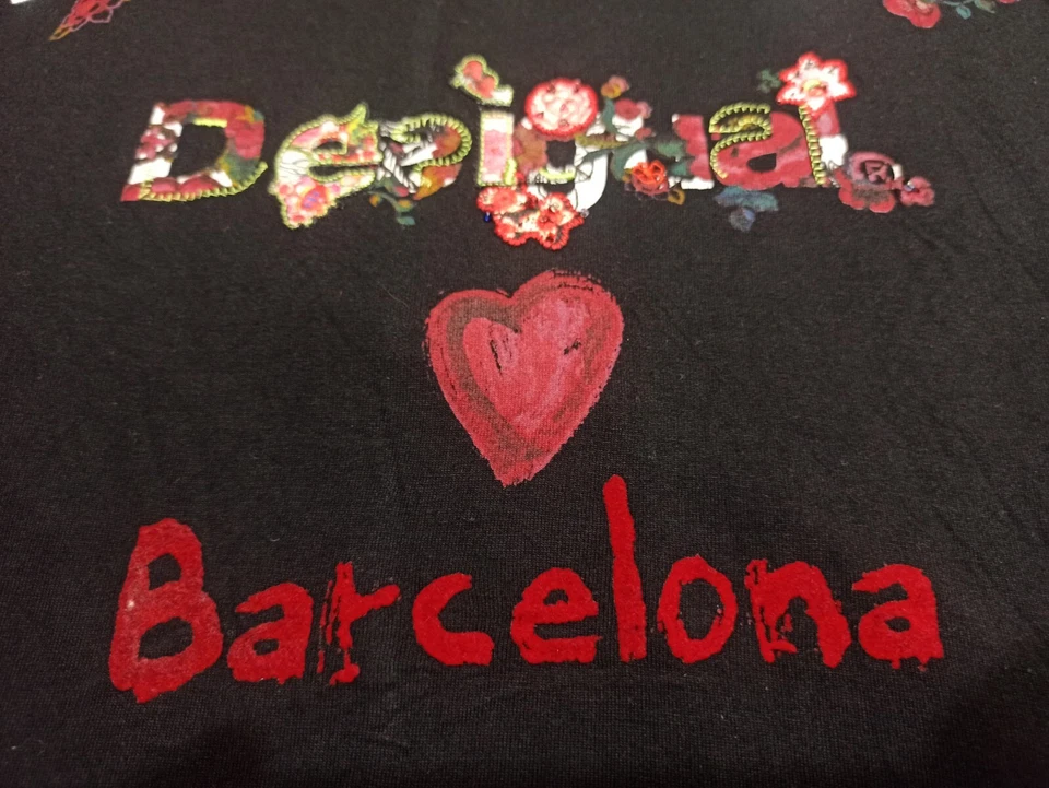 Desigual Mujer Blusa Camiseta Talla S Negra Multi Floral Barcelona Foto 4 de 4