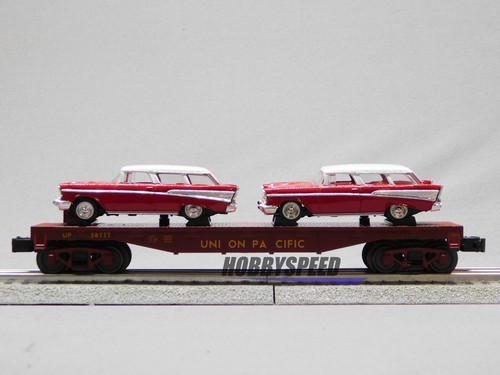 MTH RAILKING UNION PACIFIC FLACHWAGEN MIT CHEVY NOMAD Zug Güterwagen 30-76874 NEU - Bild 3 von 11