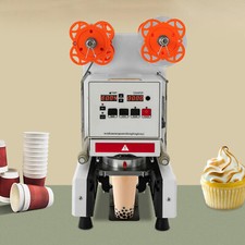 Fully Automatic Sealing Machine 500-650 Cups/Hr Boba Bubble Tea Cup Sealer 95mm