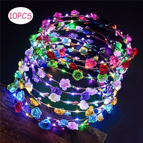 10PCS New Women Flower Wreath ❀ Headband Headpiece Flower Crown Headdress ❀✨ - Picture 2 of 13