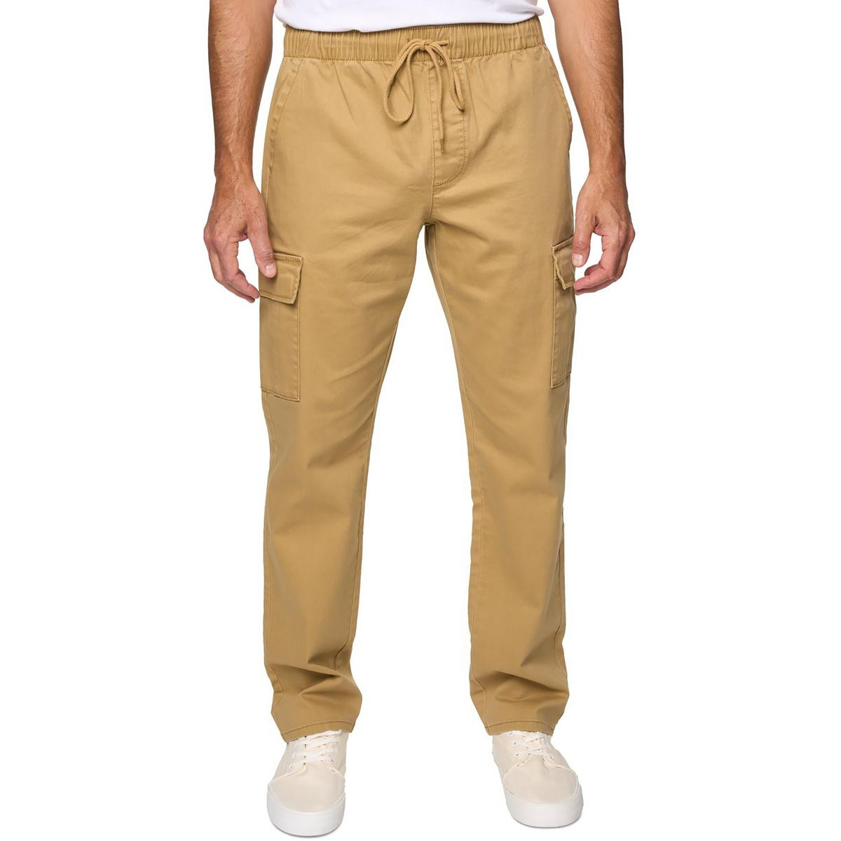Мужские коричневые хлопчатобумажные брюки-карго с манжетами Lazer Mens BHFO 3525