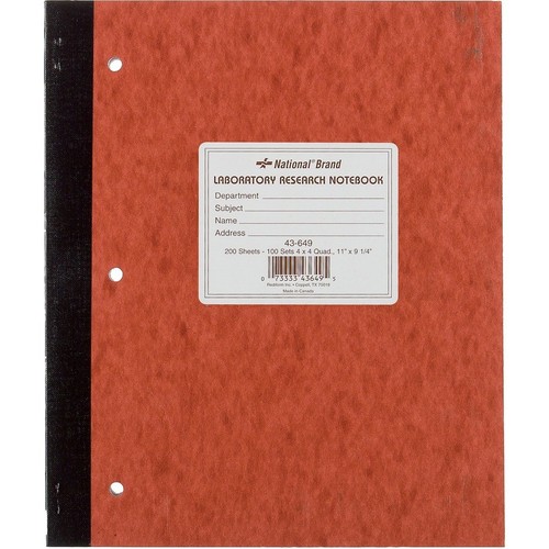 Rediform National Laboratory Research Notebook - 200 Sheet - Quad Ruled - 9.25" - Picture 6 of 6