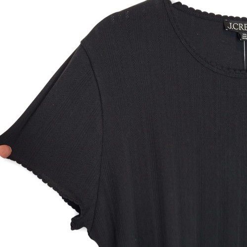 J Crew Pointelle Kurzarm Tshirt XXL schwarz 2025 NEU - Bild 5 von 9