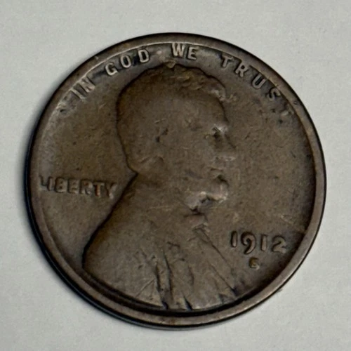 VG+ 1912-S Lincoln Wheat Cent, Rich Brown Very Good U.S. Better Date Coin