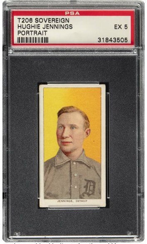 Hughie Jennings [Portrait] 1909 T206 Sovereign 350 card