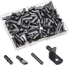 100Pcs Shelf Pegs for Shelves, 4 Styles Pins 5mm & 6mm Black 