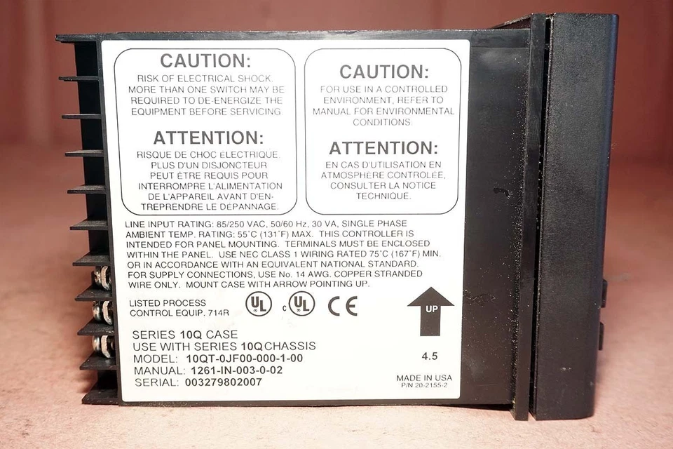 Barber-Colman, Series 10, 10QT-0JF00-000-1-00, Temperature Controller - Image 4 of 4