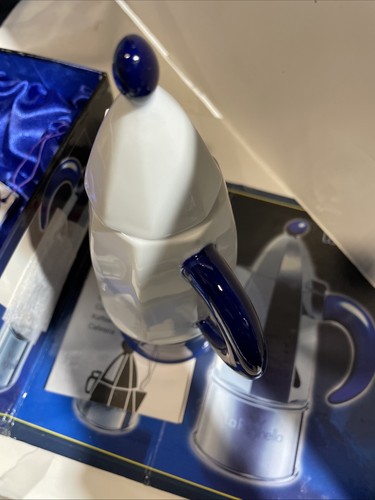 La Reginella White/Blue Stove Top Espresso/Moka Coffee Maker Prama Italy - Picture 5 of 7