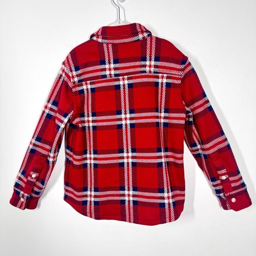 J. Crew Crewcuts Boys Size 7 Red White Blue Plaid Seaboard Soft Knit Kids Shirt - Picture 7 of 14