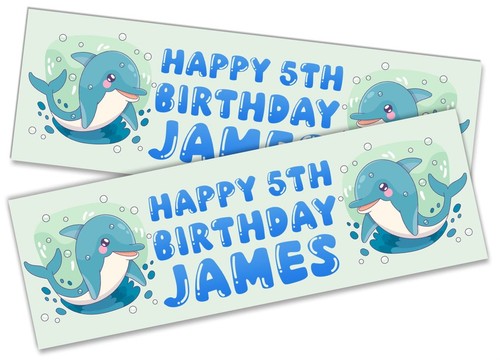 Personalised Birthday Banners Dolphin Design Children Party Decoration kids 379 - Picture 11 of 12