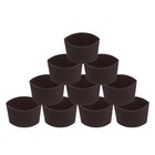  10pcs Reusable Coffee Cup Silicone Sleeves Heat Resistant Insulates Protective