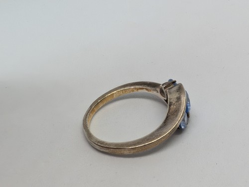 925 Silver Ring. With Blue Topaz Size O1/2 - Picture 3 of 6