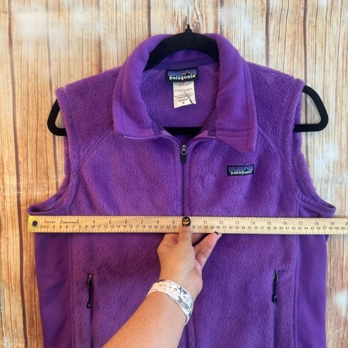Patagonia Women’s Polartec Fleece Vest Purple Full Zip Pockets Size Medium - Picture 9 of 14