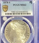 Morgan 1878-S PCGS MS62 San Francisco Silver $1 Coin 0.9 Business Cert 64608552
