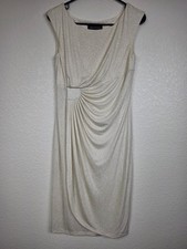 Connected Apparel Sleeveless Metallic Sheath Dress Size 6