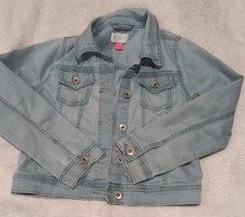 The Children's Place Girls Denim Jacket Light Wash Blue Jean Size M 7/8 Stretch