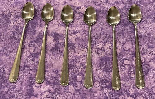 The Main Course MNF3 Iced Tea Spoons Korea Stainless Flatware Set of 6 Vintage - Picture 1 of 4