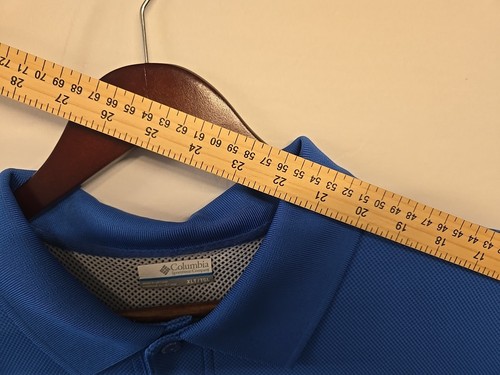 Columbia PFG Polo Shirt Men Blue Short Sleeve Mesh Lined Omni Shade Size XLT B/T - Picture 11 of 11