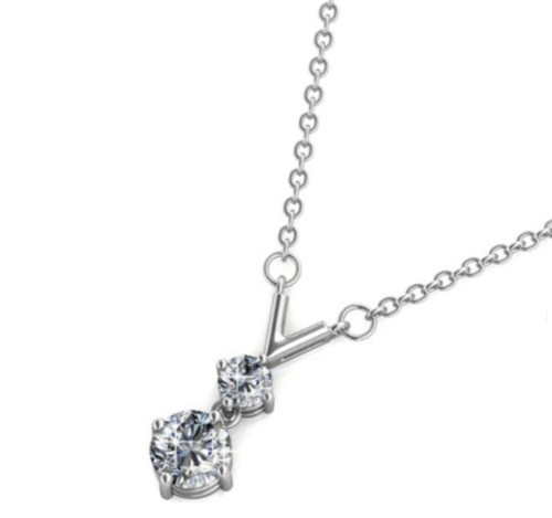 Cate & Chloe Andy Halskette mit Anhänger und Swarovski Kristallen 18k Weißgold vergoldet - Bild 3 von 10