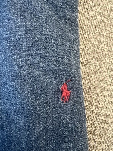 Vintage Y2K Ralph Lauren Blaire Denim Oxford Button-Down Hemd mit rotem Pony Herren L - Bild 2 von 11