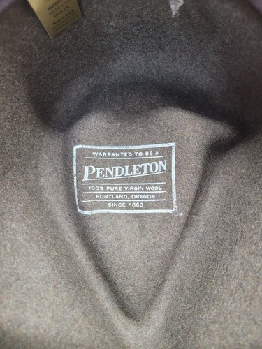 Pendleton 100% Virgin Wool Fedora Brown w/ Leather Band Medium A202-725 USA - Picture 8 of 10