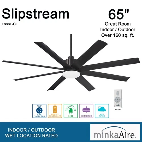 Minka Aire Slipstream 65"  - Coal 8-Blade Remote Control - Picture 5 of 6