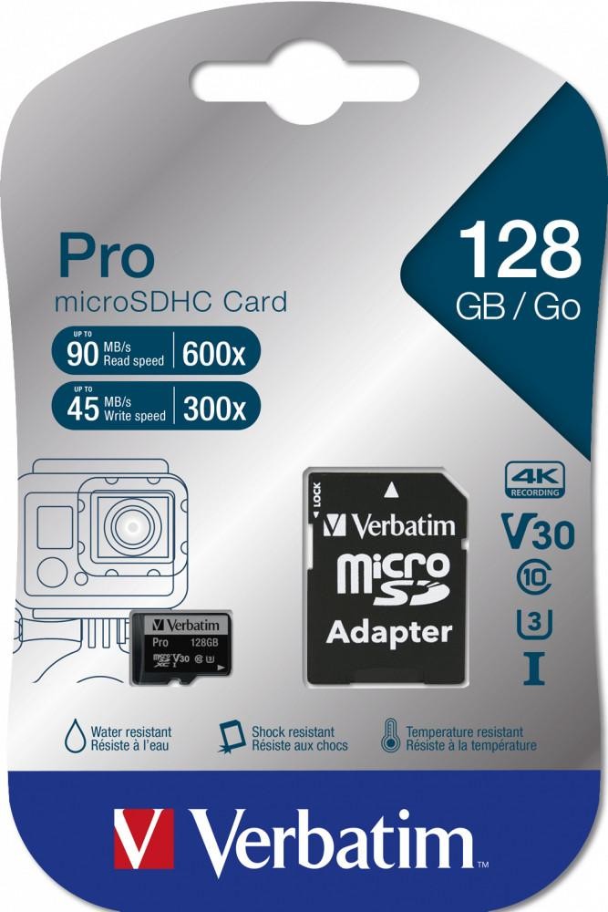 Verbatim Pro microSD 128 ГБ mit Адаптер micro SD Speicherkarte #2261060