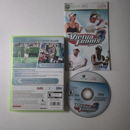 Virtua Tennis 3 Xbox 360 Complete CIB Manual Tested Sega Sports Tennis Game E Ra - Picture 2 of 2