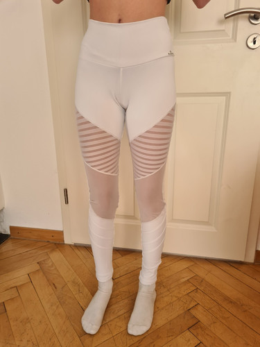 Fitness Fashion Sport Leggings von Cajubrasil weiß transparent Gr. XS S Mesh - Bild 1 von 9