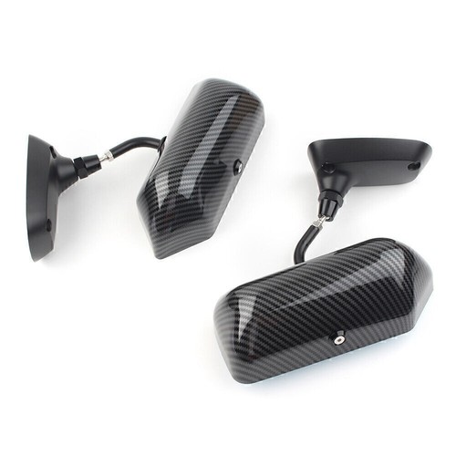 Soporte de metal para espejo retrovisor azul universal de fibra de carbono estilo F1 de 2 piezas - Imagen 6 de 12