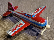 Vintage Tin CESSNA N453C Friction Airplane Made in Japan Working
