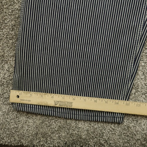 Round House Overalls Mens 46X30  Blue White Striped Made in USA Workwear Bibs - Picture 10 of 12