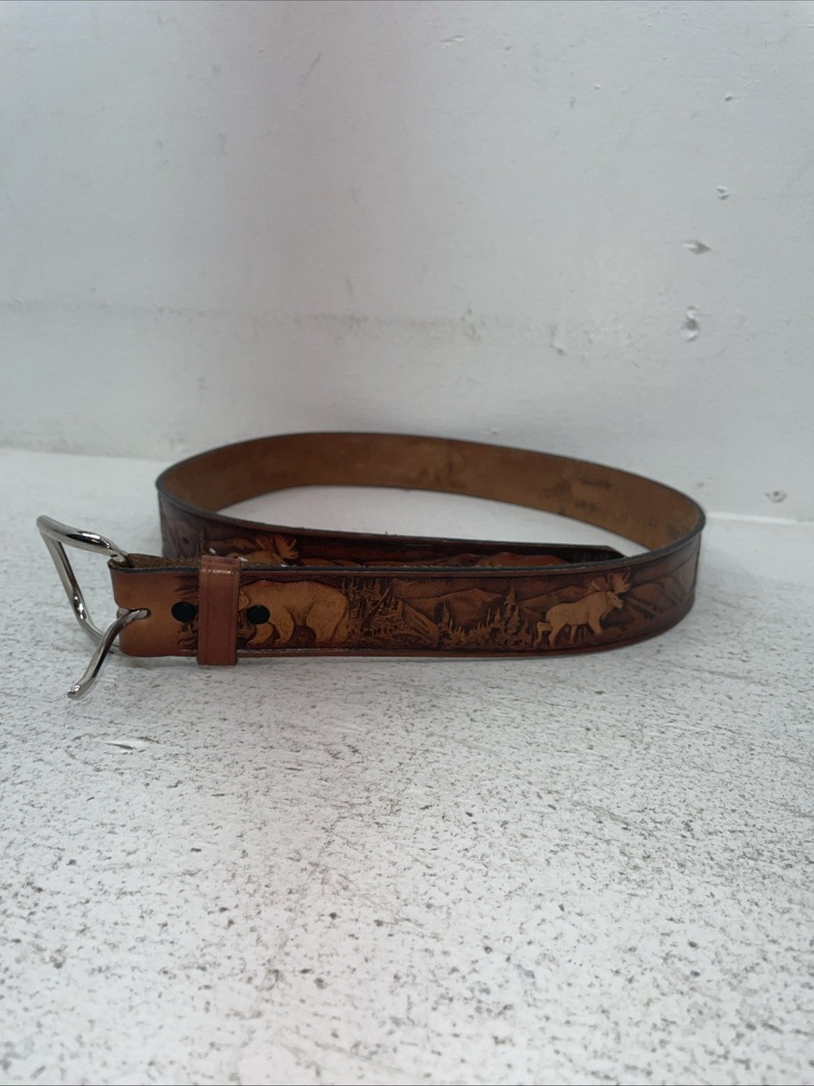 Dutch Leather Company Tony Belt サイズ34 Tan Wyatt 34mm Genuine Leather Casual Jean Belt | Trafalgar