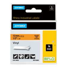 Dymo 18435 12mm Orange Vinyl Tape - Picture 2 of 2