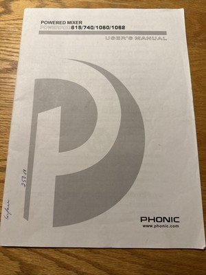 Phonic Power Mixer owerpod615 740 1060 1062 User s Manual