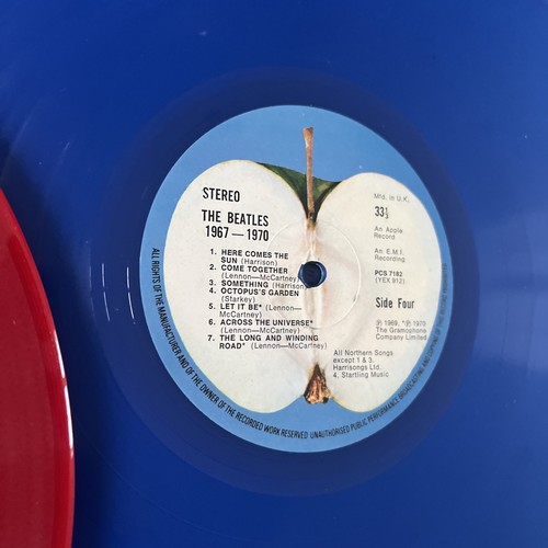The Beatles-1962-1966 & 1967-1970 1978 UK *Red & Blue Vinyl* w/Hype Stickers EX - Picture 11 of 11