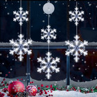 [Timer] Christmas Window Decorations, 3 Pack Snowflake Christmas Window Lights w