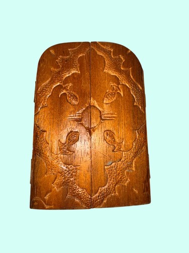 Tríptico religioso de madera hecho a mano icono Jesús y ángeles 6 pulgadas - Imagen 5 de 7