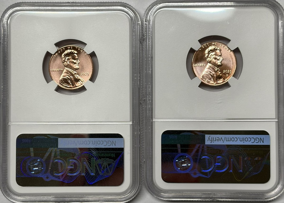 2025 P & D Lincoln Shield NGC MS69 RD 2 Coin Set Signature