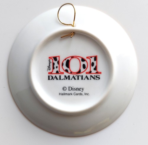 Piatto auguri natalizi Disney 101 Dalmati 1996 vintage segno distintivo ricordo ornamento - Foto 3 di 3