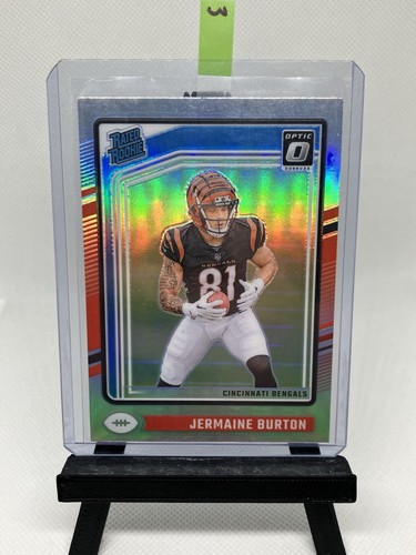 Jermaine Burton Bengals Rated Rookie Holo Silver SP 2024 Panini Donruss Optic - Picture 3 of 3