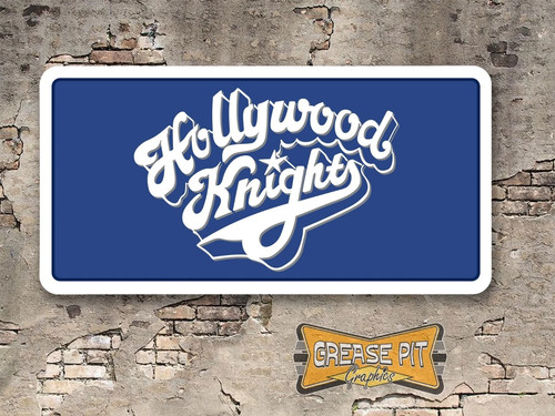 Hollywood Knights Novelty License Plate  - Choose Color - Picture 3 of 8