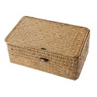  New Seaweed With Button Woven Basket Straw Woven Debris Desktop Storage Box