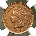 1904 Indian Head Cent AU Details Lot-1