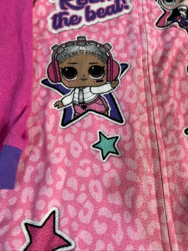 L.O.L. Surprise Girl's Rock the Beat One Piece Pajamas Pink Leopard girls size 8 - Picture 5 of 9