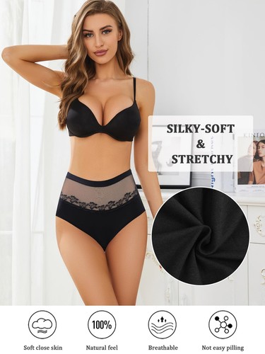Women's Plus Size Tummy Control Underwear, High Waisted Moisture-Wicking Brie... - Picture 6 of 7