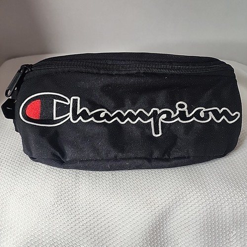Champion Black Logo Waist Pack Sling Bag Fanny 11" Bag  - Picture 1 of 11