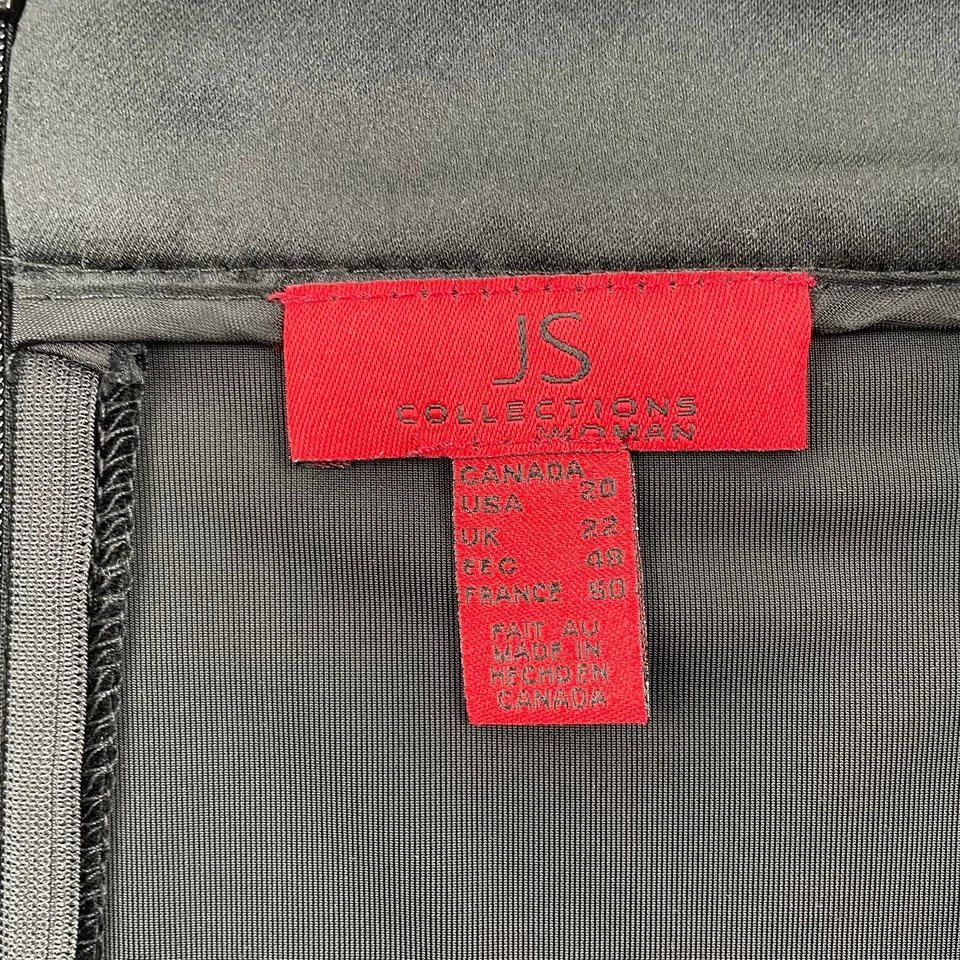 Vintage JS Collections Velvet Pencil Skirt Womens 20W Black Classic Glam Elegant - Image 3 of 4