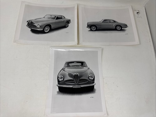 3 Original Dealer Photos Alfa Romeo 1900 Touring Coupe B&W 8" x 10" Vintage