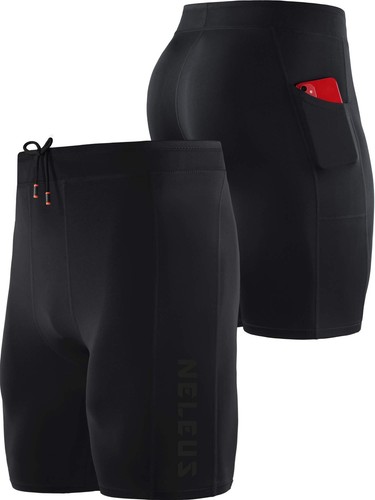 Men's 3 Pack Running Compression Shorts with Pockets Dry Fit Professional Ath... - Picture 2 of 6
